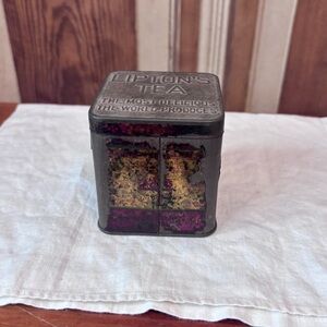 Vintage Lipton Tea Tin with Lid
